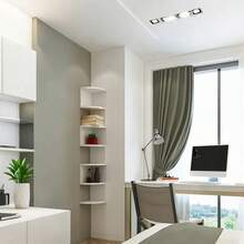 7-Layer Floating Corner Shelf - Space-Saving Corner Storage Rack, Durable Plastic Structure, Easy-To-Install Adhesive Mounting - Modern Minimalist & Bohemian Style, Suitable For Living Room, Bedroom, Bathroom, Kitchen - Perfect Organizer For Books, Decorations, Plants - Ideal For Small Apartments & Home Offices, Multi-Functional Shelf With Adhesive Installation