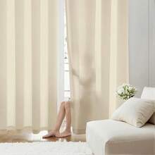 White Privacy Sheer Curtains 84 Inch, Light Filtering 2 Panels Set - Cream - View 1