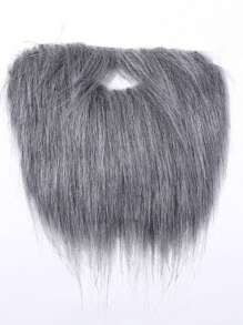 圣诞老人服装胡子，白色长皮毛，黑色和灰色大胡子万圣节