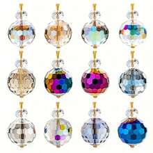 12pcs Premium Crystal Christmas Balls - Sparkling Tree Ornaments With Sunlight Catchers - Dazzling Holiday, Home & Office Decor - Perfect Gift For Christmas Themed Parties