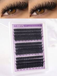 200 件 D 卷睫毛簇，9-16 毫米，200 件 60D 簇睫毛 8-16 毫米纤细单根睫毛自然外观睫毛蓬松簇睫毛 DIY 睫毛延长睫毛簇，睫毛簇，单根睫毛，睫毛，假睫毛