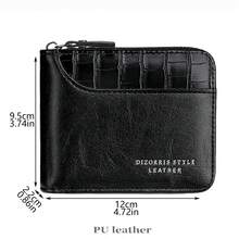 Dizorris New Bifold Men's Wallet, Retro Short Imitation Belt Wallet, Multifunctional And Fashionable With Card Slots, Cash And Coin Storage, Complete Zipper Closure, Simple And Elegant Design, Is The Perfect Gift For Travel, Holidays, Birthdays And Special Occasions