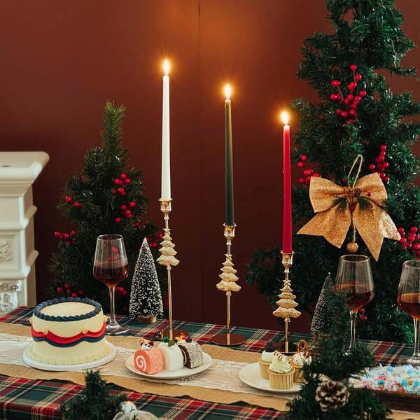 1/3pcs Metal Christmas Tree Candle Holders, Suitable For Christmas, Wedding, Housewarming, Modern Fireplace Mantel Centerpiece Decor, Gifts, 3 Sizes Home Decor Christmas Decorations Room Decor, Christmas Gifts