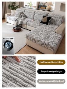 1pc All Season Jacquard Plush Anti-Slip Sofa Seat Cushion Cover, Soft & Skin-Friendly Modern Style, Pet-Proof Elastic Sofa Slipcover, Suitable For L-Shaped Combination Sofa And 1/2/3/4 Seater Sofa (Sold Individually) - Multicolor - View 6