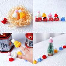20PCS Mixed Color Mini Knitting Hats Mini Doll Hats For Christmas Ornaments DIY Crafts, Festive Fabric Decorations For Xmas Tree Hanging, Happy New Year Snowmen Doll Art And DIY Hair Accessories - Multicolor - View 11
