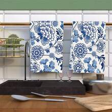 2/4/6/48pcs Blue And White Porcelain Vase, Butterfly Pattern Printed Kitchen Towels, High Absorbency Dish Cloths, Ideal For Cooking, Baking, Kitchen And Bathroom Use - Multicolor - View 9