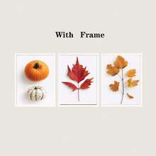 1/3PCS Autumn Harvest Poster Optional Frame Wall Art, Autumn Bounty For Kitchen Decoration, Seasonal Home Wall Decoration Wall Decor Living Room