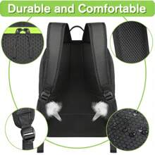 Mochila Futbol con Zapatillero, Mochila Deportiva Ligera Hombres Mujeres Mochila Baloncesto, Mochila Gimnasio Mochila Gym para Baloncesto, Voleibol, Futbol, Negro 3690