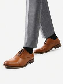 Men's Oxfords Formal Dress Shoes - Brown - View 3