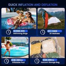 Mini Air Pump Pro X1Portable Air Pump With Camping Light TypeC Rechargeable Quick Inflate Deflate For Sleeping Pads Air Mattress Pool Toys Floats Swimming Ring Vacuum Storage Bags