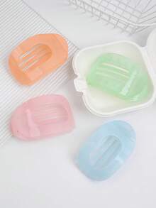 4pcs Minimalist Jelly Plain Color Oval Duck Bill Hair Clips, Versatile & Suitable For Thick Hair,Spring/Summer, School Stuff - Multicolor - View 6