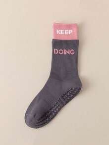 1双/4双/6双装女士条纹瑜伽袜，防滑硅胶材质，适合室内运动健身，精美圣诞礼物，独特新年礼物，情人节女友礼物 - 彩色 - 查看 16