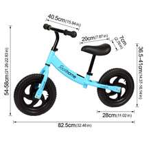 12" Balance Bike Carbon Steel Frame No Pedal Walking Balance Bike Training Bicycle For Kids And Toddlers 2- To 6 Years Old