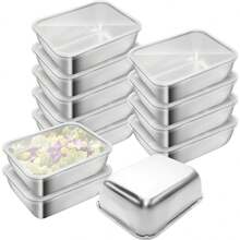 10/4/1pc Food Storage Containers With Lids, Meal Prep Containers Reusable, Stainless Steel, Oven Freezer Dishwasher - Multicolor - View 1