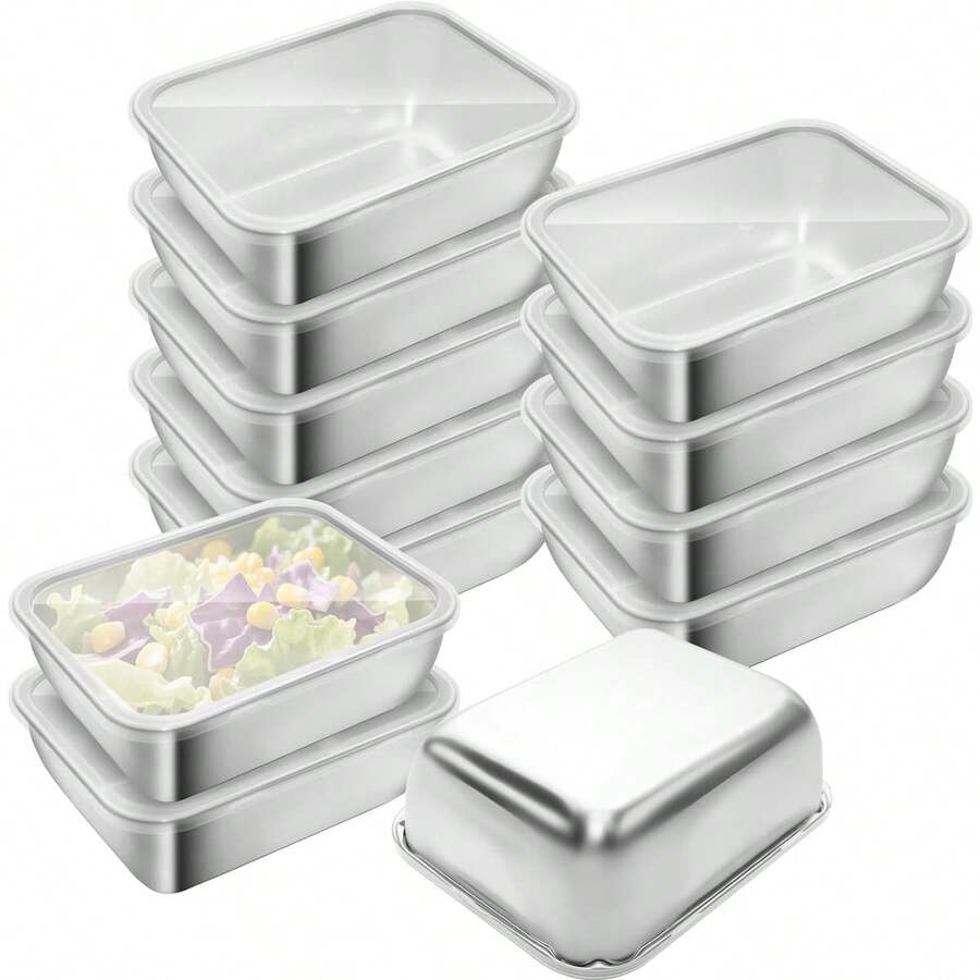 10/4/1pc Food Storage Containers With Lids, Meal Prep Containers Reusable, Stainless Steel, Oven Freezer Dishwasher - Multicolor - View 1