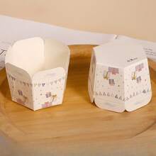 100 个优雅方形/六角形纸质松饼衬垫 - 圣诞主题纸杯蛋糕烘焙杯，适用于派对、婚礼、生日 - 底部直径 4.8 厘米 - 彩色 - 查看 20