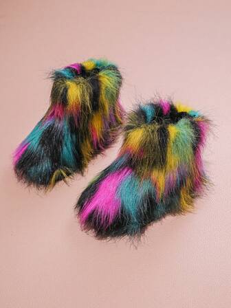 1 par de botas elegantes y lindas de piel sintética para niña, cómodas para otoño/invierno