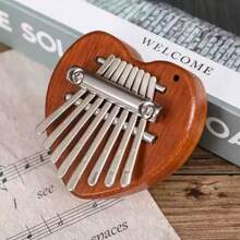 Piano de pulgar Kalimba de madera sólida de 8 teclas, mini piano de pulgar Kalimba, regalo colgante, piano de dedo portátil
