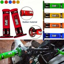 22mm Universal Motocross Pitbike Handle Bar Grips - Litchi Pattern, Synthetic Rubber, Black With Purple & Green Accents, Perfect For 50-200cc Motorcycles, Scooters, And Mopeds, Motorcycle Accessories | Litchi Pattern Grips | Synthetic Rubber Grips