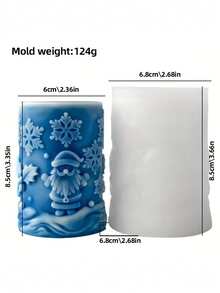 1pc Christmas Decoration Ornaments Silicone Molds For DIY Christmas Snowflakes, Reindeer, Santa Claus, Cylindrical Scented Candles Molds. Easy To Make, Easy To Clean, Easy To Demold. Suitable For Bathroom, Bedroom, Dining Table, Home Decoration Ornaments. Christmas Gift For Others. Gypsum Molds, Resin DIY Craft Molds.