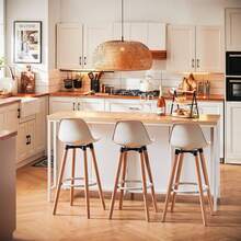 Kitchen Island Storage Cupboard Sideboard Kitchen Breakfast Dining Bar Table Bar Cabinet White And Natural W170 X D60 X H89cm KNL09-WN - White - View 8