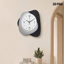 2D Flat, 1pc Modern Creative Fashion Art Decorative Wall Clock, Super Silent Quartz Movement, No Ticking Sound, Decorative Clock For Living Room, Bedroom, Office, Kitchen And Cafe, Perfect For Christmas, New Year, Valentine's Day Gifts - Multicolor - View 8