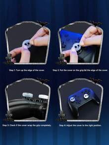 2pcs Spider Web Pattern Joystick Caps, Compatible With Switch Pro/PlayStation5/4 Game Controller Silicone Caps, Button Covers, Gaming Console Controller, Gaming Accessories, P4/P5 Controller High-Performance Thumb Grip Caps, Best Gift For Gamers, New Year's Christmas Gift For 2026 - Multicolor - View 3