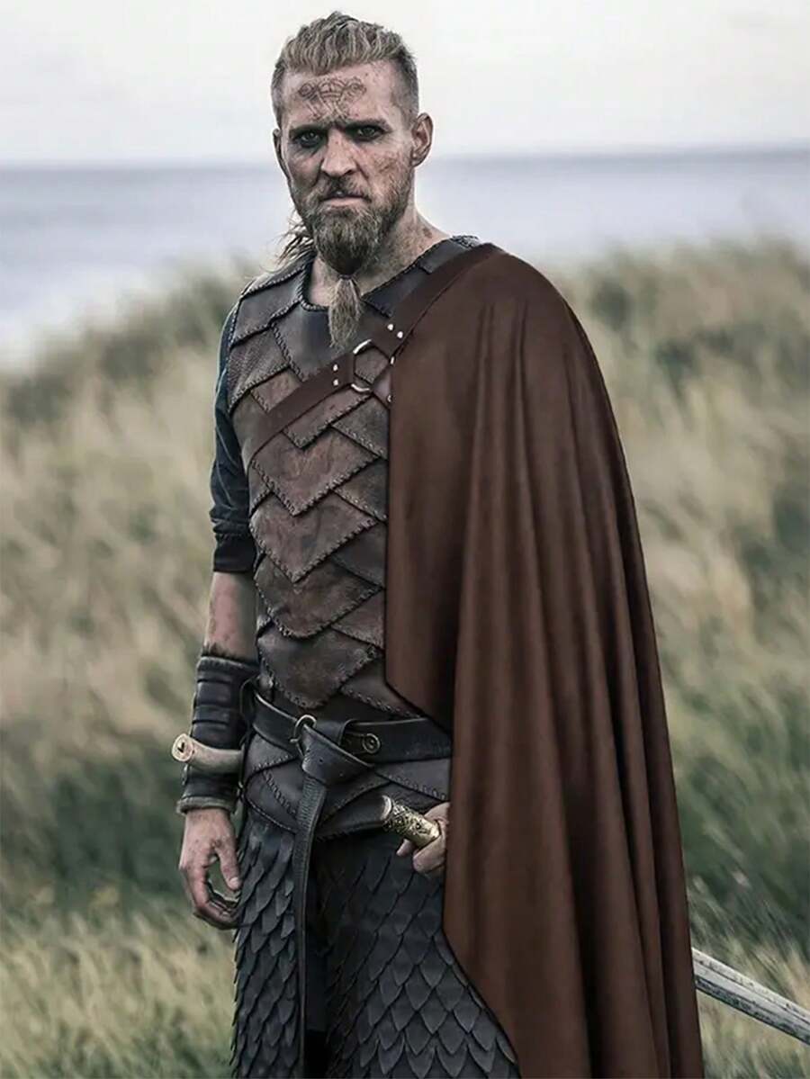 1 chiếc khăn choàng vai kiểu Viking thời Trung cổ phong cách Steampunk, có dây đeo eo, dùng làm trang phục hóa trang Halloween, vua tiên, chiến binh, hiệp sĩ. - Nhiều màu - Xem 1