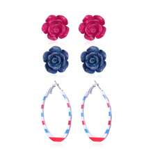Independence Day Earrings Zinc Alloy Oil Drop American Stars And Stripes Flag Pentagram Angel Pendant Earrings - 37 - 查看 3