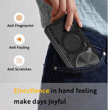 Étui support magnétique pour anneau compatible avec ZTE Nubia Focus 5G/ZTE Blade A75 5G, support de montage magnétique pour voiture, protection de la caméra, coque antidérapante - Noir - Voir 8