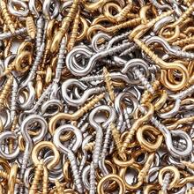 20pcs/50pcs Stainless Steel Screw Eye Hooks, Fashionable Wall Hanging Rings, Suitable For DIY Jewelry, Photos, Clay And Resin Pendants, Easy To Install, Polished Surface, Heavy Duty, Applicable For Christmas Tree And Home Decor, Gold-20pcs, Steel-50pcs