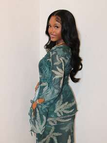 Steph T 女士度假荷叶边交叉露背褶边两件套荷叶边轻盈宽松波西米亚度假女士夏季温暖天气 - 彩色 - 查看 3