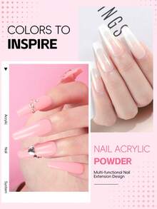 coscelia 8PCS Clear Pink Nude Acrylic Powder & EMA Liquid Monomer Set For Crystal Nails Extension Nail Supplies Kit For Women DIY Nail Art Salon Gift