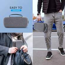 1 pezzo Custodia per console di gioco PSP grigia, con vassoio protettivo interno integrato, borsa portatile per console PSP portatile, caricabatterie, power bank, caricatore per telefono, accessori per fotocamera digitale