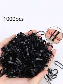 100/300/500/1000 chiếc Dây chun nhỏ màu đen dày dặn dùng một lần, phụ kiện tóc, dây buộc tóc bền chắc. - Nhiều màu - Xem 14