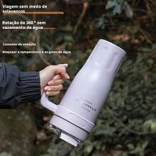 40OZ/1200ML SITARAYURI Double Wall  Bottle For Father's Day, With Handle And Straw, Large Capacity Portable Cup For Hot And Cold Dual Use, 1200ml Steel  Bottle, Suitable For Hot Or Cold Drinks, Suitable For Camping, Outdoor Activities, Driving, Sports, Fitness And Holiday Gifts. - 優質款藍色 - 查看 3