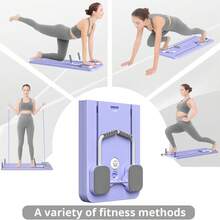 Compact Pilates Board Pairs Pilates Reformer 8-In-1 – Full Body Workout For Thuis – Incl. Weerstandsbanden, Timer, Socks & Anti-Slip Mat – Opvouwbaar & Stijlvol Fitness Apparatus - D - Xem 7