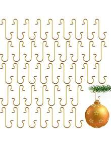 50pcs Christmas Ornament S Shaped Hooks Metal Wire Hook Xmas Tree Balls Pendant Hanging Holders For Home New Year Party Decor Wholesale, Mini Christmas Decoration Hangers, Multi-Functional S-Hook,Christmas Vine