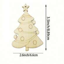 Fette di legno a forma di albero di Natale a stella incise al laser, non colorate, artigianato in legno per colorazione fai-da-te, decorazione per la casa, decorazione natalizia, con fori per appendere