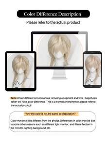 黑色金发长直假发合成马尾假发狼尾蓬松层次男女假发适合日常派对洛丽塔角色扮演假发 65 厘米 - 彩色 - 查看 8