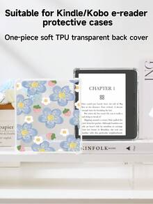 Ayotu 1 件叶子和花朵保护套，适用于 Kindle、兼容 Kindle Paperwhite 第 12 代 2024/Kindle Colorsoft Signature Edition/Kindle（第 11 代 - 2024 年发布）、Kindle Paperwhite 第 11 代 2021/Kobo Clara Colour/BW - 彩色 - 查看 21