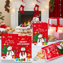 10 Pcs Merry Christmas Goodie Bags - Cute Snowman Plastic Treat Candy Goody Cookie Snack Favor Tote Bags For Winter Xmas Holiday Party Favors Supplies Christmas Christmas Decorations Christmas Pajamas Christmas Gifts Christmas Decor