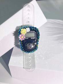 1pc 点阵花计数器，LED 显示计数器，手指计数器，便携式电子计数器，手动按钮计数计数器，迷你环形计数器 - 彩色 - 查看 17