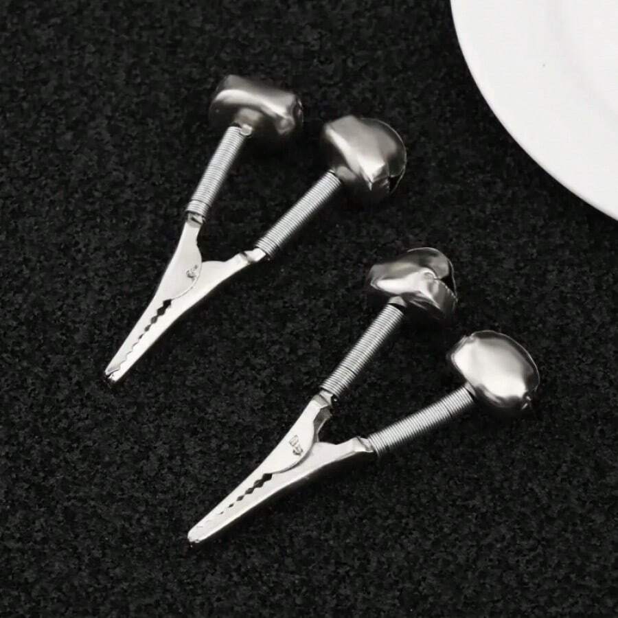 10pcs Stainless Steel Fishing Bite Alarm Clip, Outdoor Fishing Rod Accessories