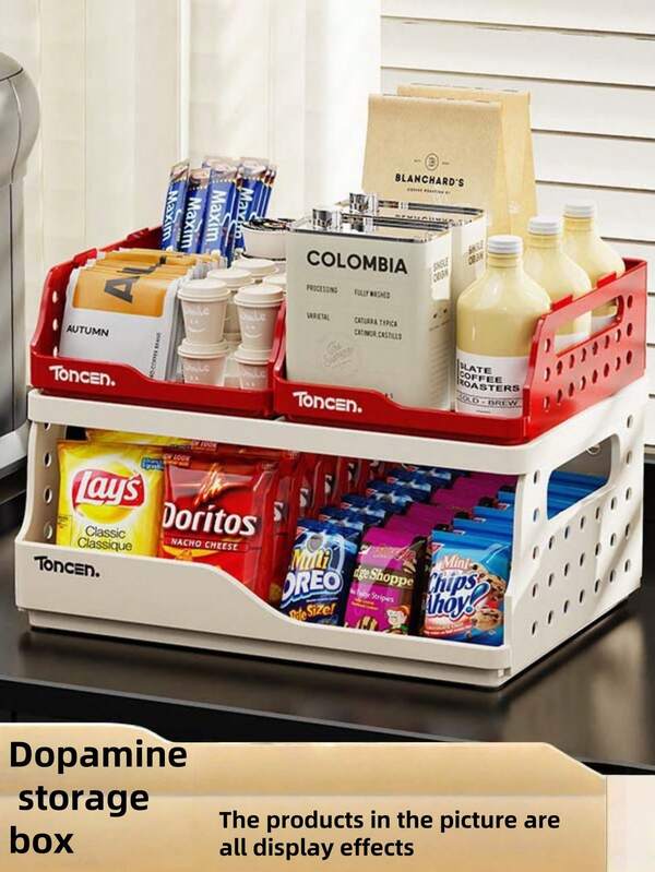 Dopamine Storage Rack Storage Cabinet, Multi-Layer Snack Multifunctional Desktop Storage Rack That Can Be Stacked With Bedroom Storage Boxes