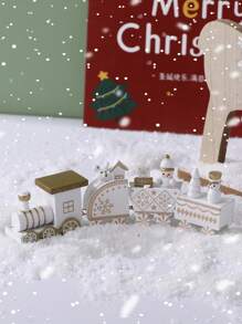 Joivida 1 件木制创意圣诞彩绘小火车圣诞夜节日装饰品，圣诞节