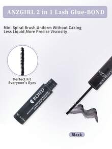 10ml Eyelash Glue And Sealant, Super Strong Adhesive For DIY Eyelash Extension, 5ml Eyelash Glue Remover, Eyelash Tweezers Set, 48-72 Hour Waterproof Cluster Eyelash Glue, Eyelash Extension Kit, Makeup Tools - Black - View 4