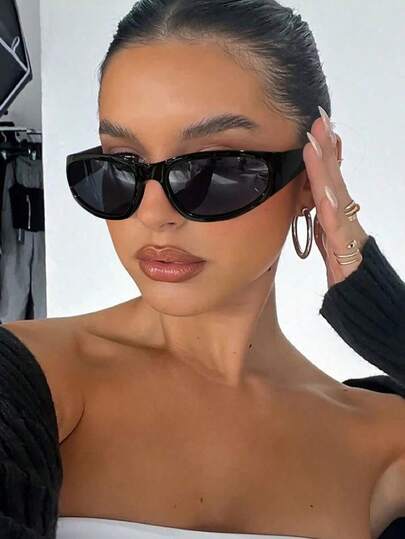 1 PC Women's Acrylic Wrap Shape Y2K Outdoor Cycling Fashion Glasses For Daily Outdoor Sports Use Beach Accessories For Women Glasses Shades Y2KFest Music Fest For Summer Beach Vacation,Outdoor,Travel Street Y2k Style Oversized Wrap Frame For Music Festival Preppy Style For Back To School