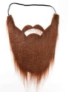 圣诞老人服装胡子，白色长皮毛，黑色和灰色大胡子万圣节