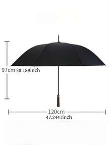 1pc Automatic Open Extra Large Golf Umbrella, Double-Layer Canopy Ventilated Windproof Oversized Straight Handle Rain Umbrella, Waterproof - Multicolor - View 10